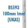 BS593 Thermometers 100mm immersion with UKAS certificate