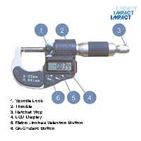 Digital Micrometer 0-25mm	with UKAS calibration certificate