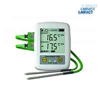 Two channel type K thermocouple logger without probes